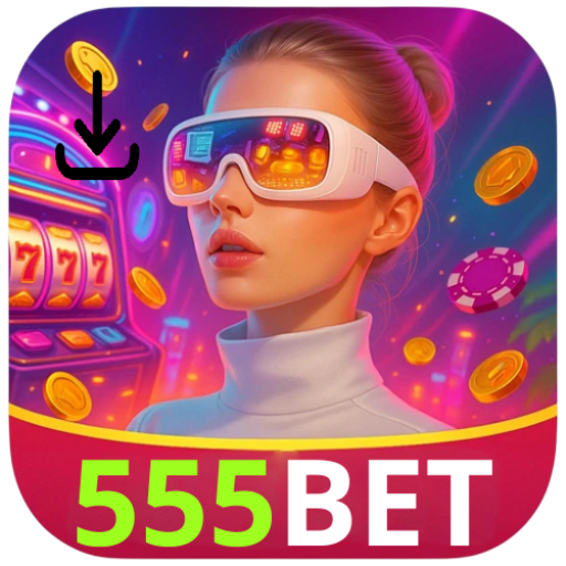 Imagem promovendo download gratuito do app 555bet