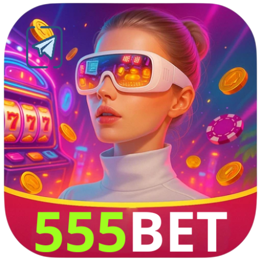 Imagem promovendo o canal oficial da 555bet no Telegram